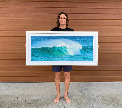 "Dreamtime" fine art print in a chunky white frame with non-reflective glass